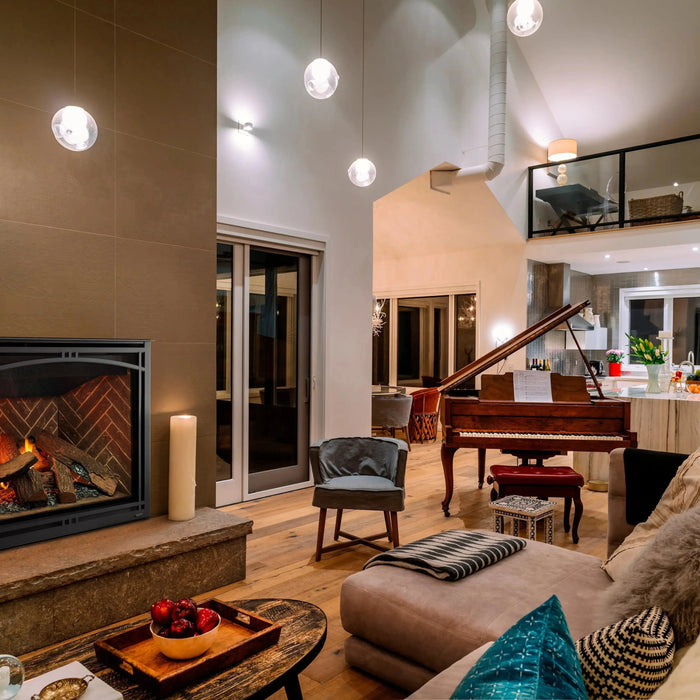 Majestic Meridian 36 inch direct vent gas fireplace in a modern great room