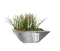 The Outdoor Plus Maya Stainless Steel Square Planter & Water Bowl