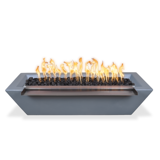 The Outdoor Plus Linear Maya GFRC Concrete Rectangular Gas Fire & Water Bowl – Liquid Propane