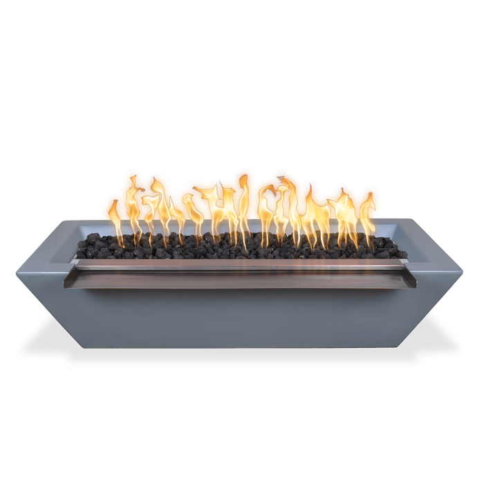 The Outdoor Plus Linear Maya GFRC Concrete Rectangular Gas Fire & Water Bowl – Liquid Propane