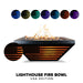 The Outdoor Plus Lighthouse Series USA Powder Coat Square Gas Fire Bowl with LED – Liquid Propane