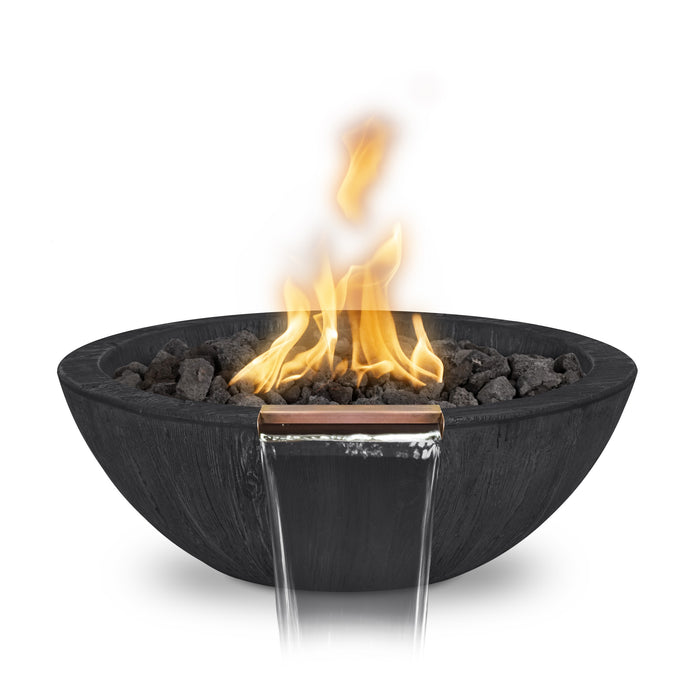 The Outdoor Plus Sedona 27-inch Wood Grain Round Gas Fire & Water Bowl – Liquid Propane