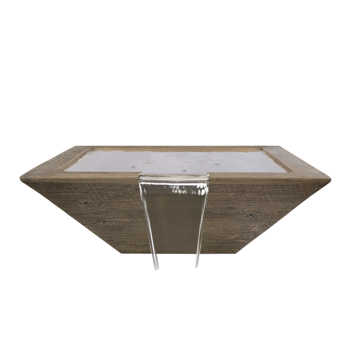 The Outdoor Plus Maya Wood Grain Square Water Bowl
