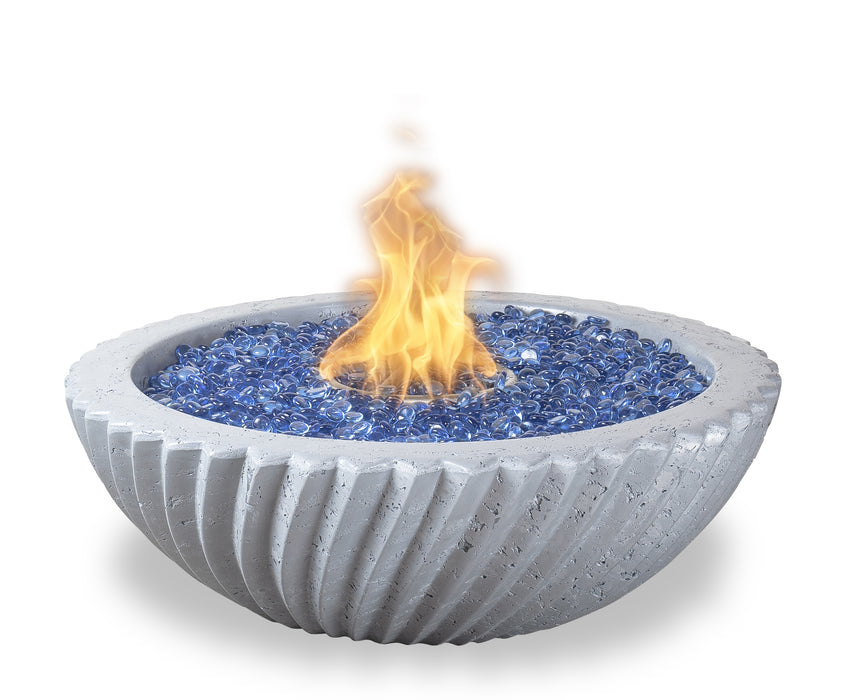 The Outdoor Plus Sedona 2.0 28-inch GFRC Concrete Round Gas Fire Bowl – Liquid Propane