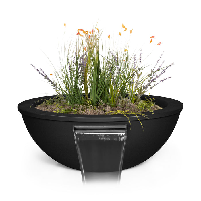 The Outdoor Plus Sedona Powder Coat Round Planter & Water Bowl