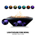 The Outdoor Plus Lighthouse Series Miami Powder Coat Square Gas Fire Bowl with LED – Liquid Propane