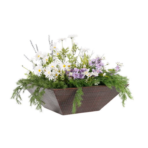 The Outdoor Plus Maya Hammered Copper Square Planter Bowl