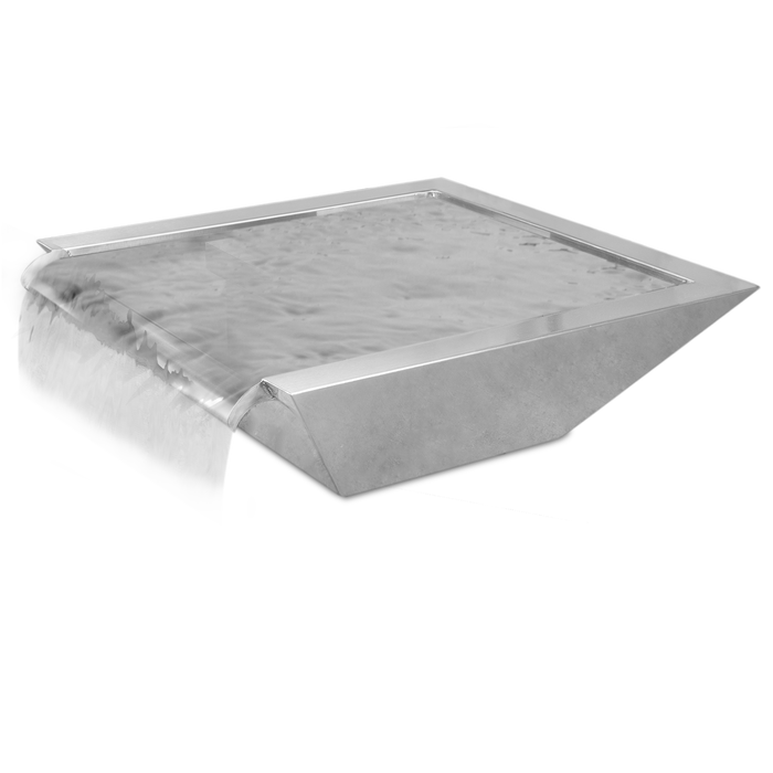 The Outdoor Plus Maya Wide Spillway Stainless Steel Square Water Bowl