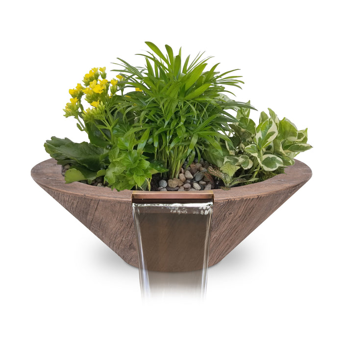 The Outdoor Plus Cazo Wood Grain Round Planter & Water Bowl
