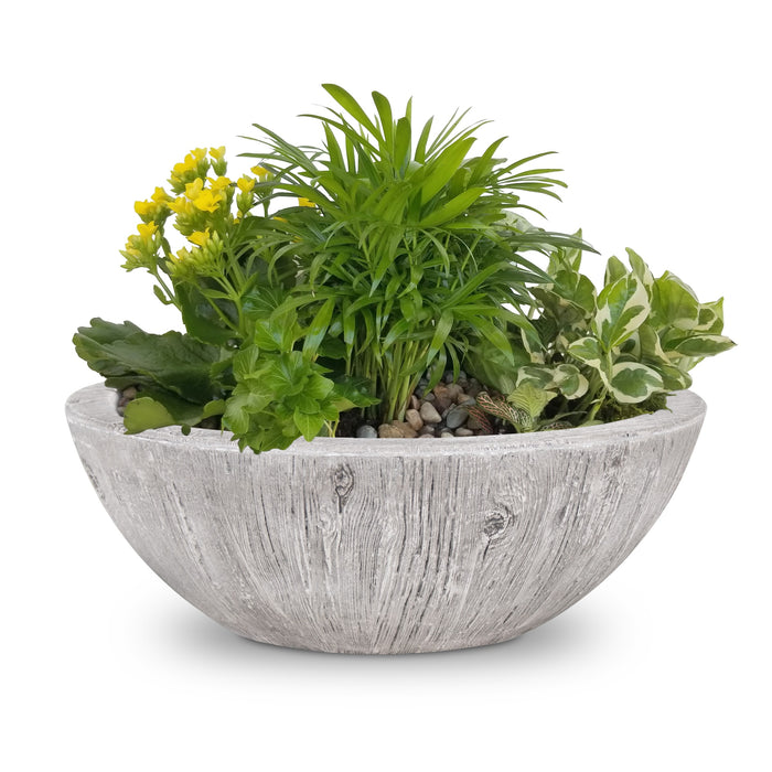 The Outdoor Plus Sedona 27-inch Wood Grain Round Planter Bowl