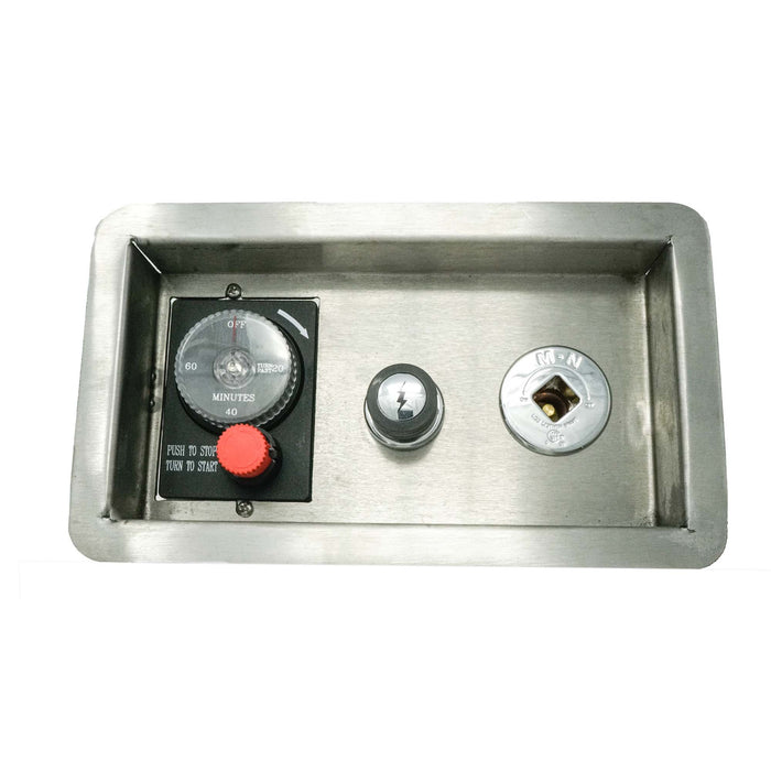The Outdoor Plus Gas Timer with Push Button Ignition, E-Stop & Key Valve - Recessed Panel