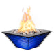 The Outdoor Plus Lighthouse Series The Royal Powder Coat Square Gas Fire Bowl with LED – Liquid Propane