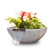 The Outdoor Plus Sedona 27-inch Wood Grain Round Planter & Water Bowl