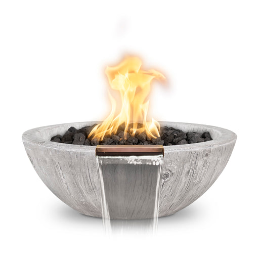 The Outdoor Plus Sedona 27-inch Wood Grain Round Gas Fire & Water Bowl – Liquid Propane