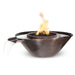 The Outdoor Plus Remi Gravity Spill 31-inch Hammered Copper Round Gas Fire & Water Bowl
