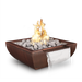 The Outdoor Plus Avalon Wide Spill Hammered Copper Square Gas Fire & Water Bowl