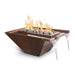 The Outdoor Plus Nile Hammered Copper Square Gas Fire & Water Bowl
