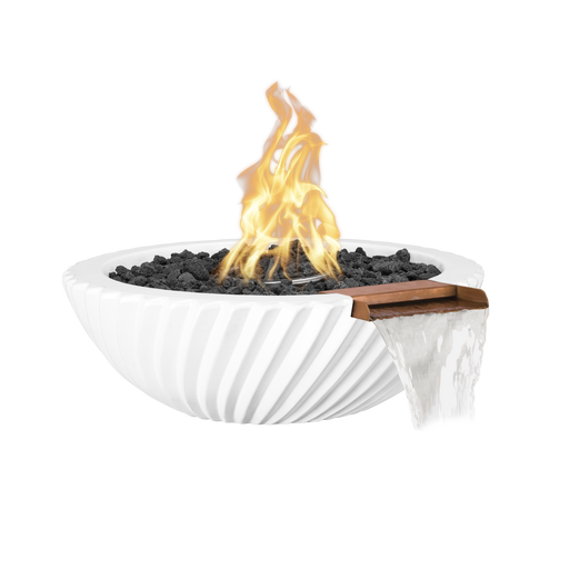 The Outdoor Plus Sedona 2.0 28-inch GFRC Concrete Round Gas Fire & Water Bowl – Natural Gas
