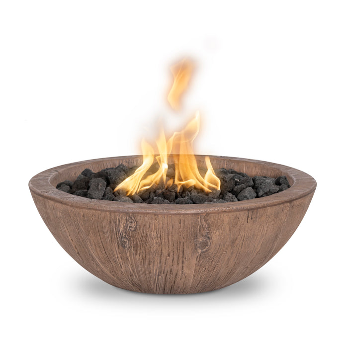 The Outdoor Plus Sedona 27-inch Wood Grain Round Gas Fire Bowl – Natural Gas