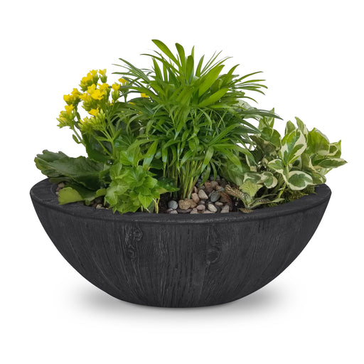 The Outdoor Plus Sedona 27-inch Wood Grain Round Planter Bowl