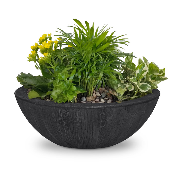 The Outdoor Plus Sedona 27-inch Wood Grain Round Planter Bowl