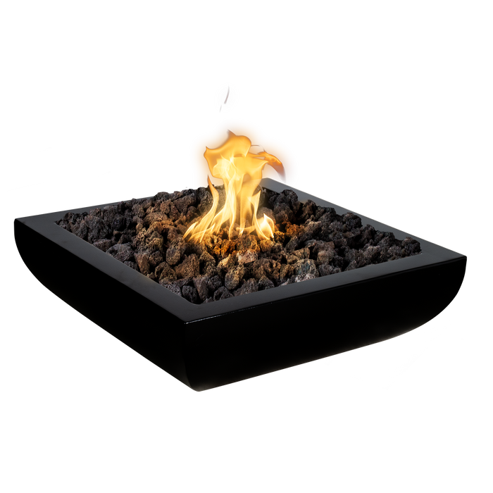 The Outdoor Plus Avalon Powder Coat Square Gas Fire Bowl – Natural Gas