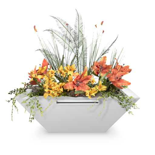 The Outdoor Plus Maya Powder Coat Square Planter & Water Bowl