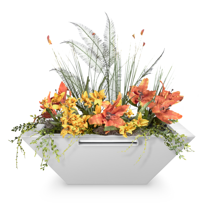 The Outdoor Plus Maya Powder Coat Square Planter & Water Bowl