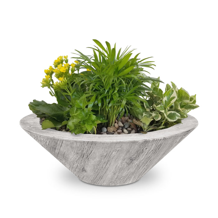 The Outdoor Plus Cazo Wood Grain Round Planter Bowl