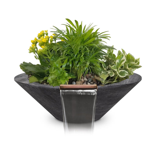 The Outdoor Plus Cazo Wood Grain Round Planter & Water Bowl
