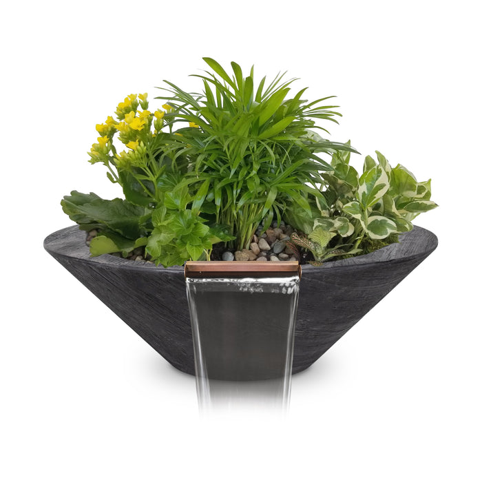 The Outdoor Plus Cazo Wood Grain Round Planter & Water Bowl