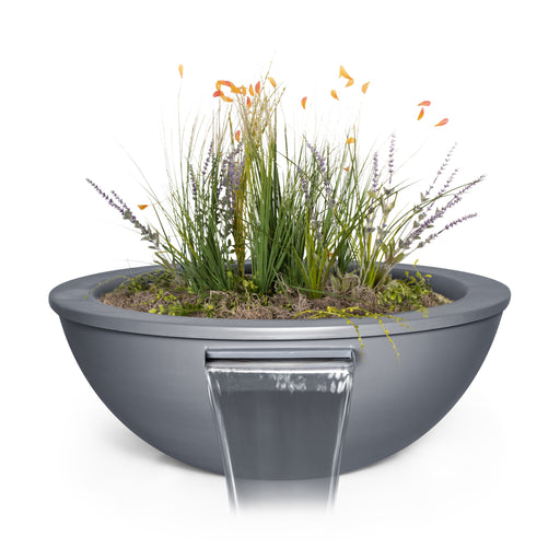 The Outdoor Plus Sedona Powder Coat Round Planter & Water Bowl