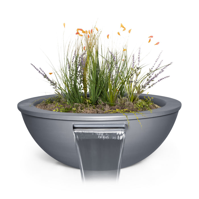 The Outdoor Plus Sedona Powder Coat Round Planter & Water Bowl