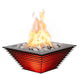 The Outdoor Plus Lighthouse Series The Royal Powder Coat Square Gas Fire Bowl with LED – Natural Gas