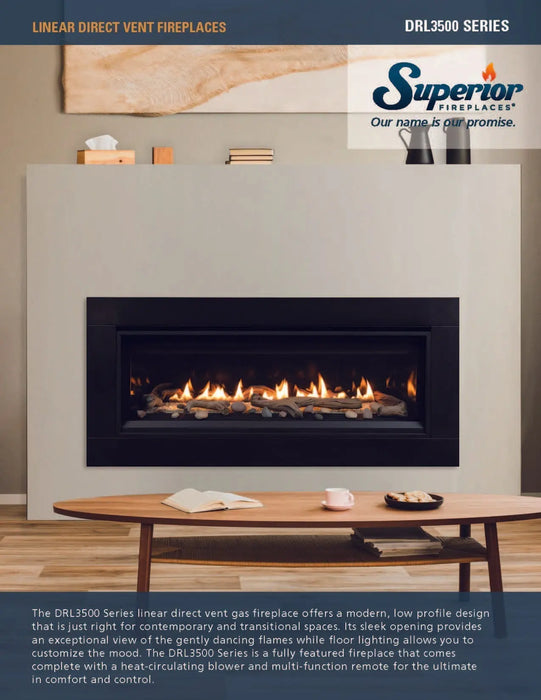 Superior DRL3535 35" Linear Contemporary DV Gas Fireplace - Dreamwood ...