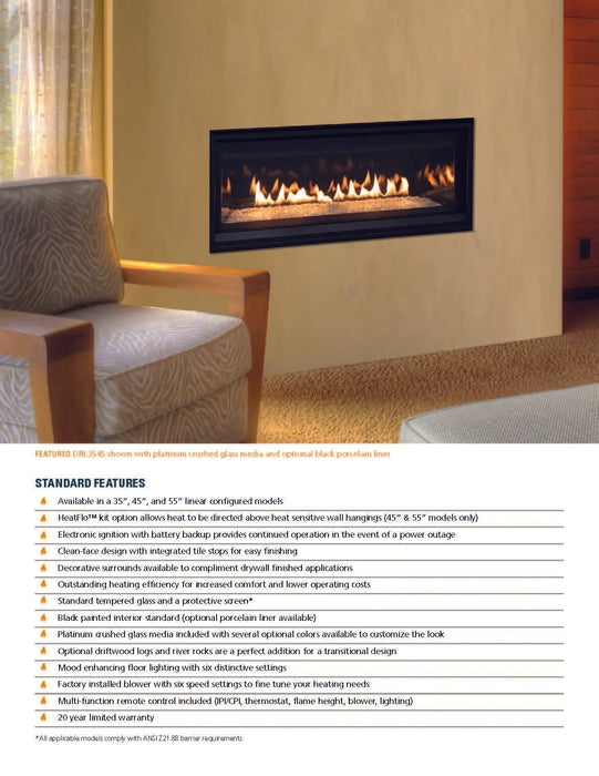 Superior DRL3535 35" Linear Contemporary DV Gas Fireplace - Dreamwood ...