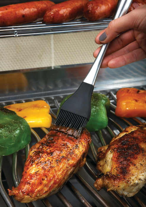 55005 PRO Silicone Basting Brush with Stainless Steel Handle – in use