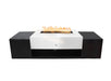 The Outdoor Plus OPT-HBRPC72 Harbor 72" Black & White Powder Coat Rectangular Gas Fire Pit