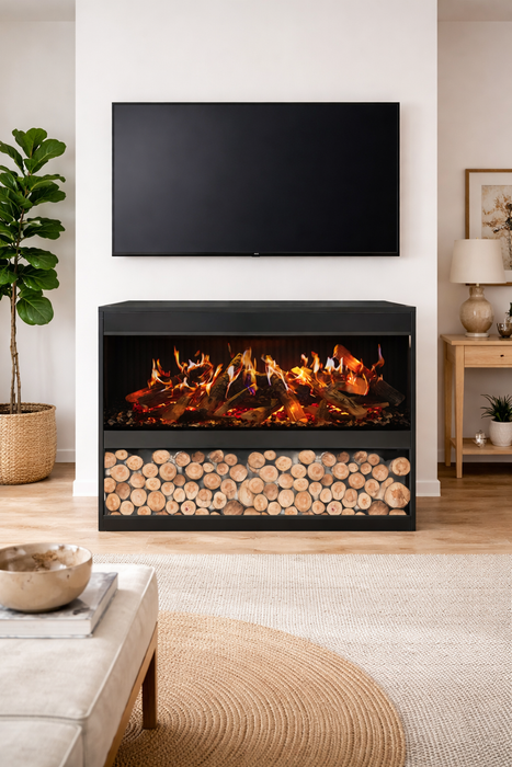 Amantii Pedestal Display for Fire & Ice LumaForest  Indoor 3 Sided Built In Electric Fireplace