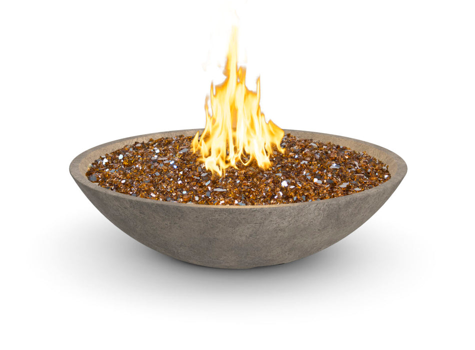 American Fyre Designs 40 in. Marseille Fire Bowl in Light Basalt (shown without the water spout)