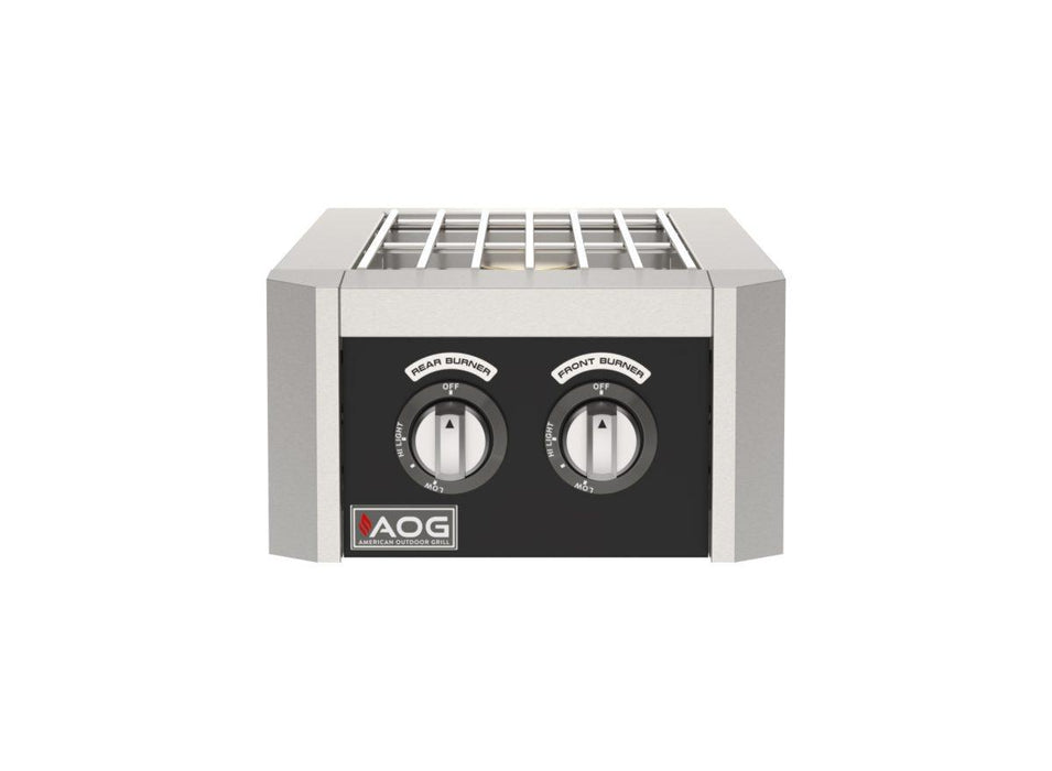 AOG double side burner with Forge Black accent color panel
