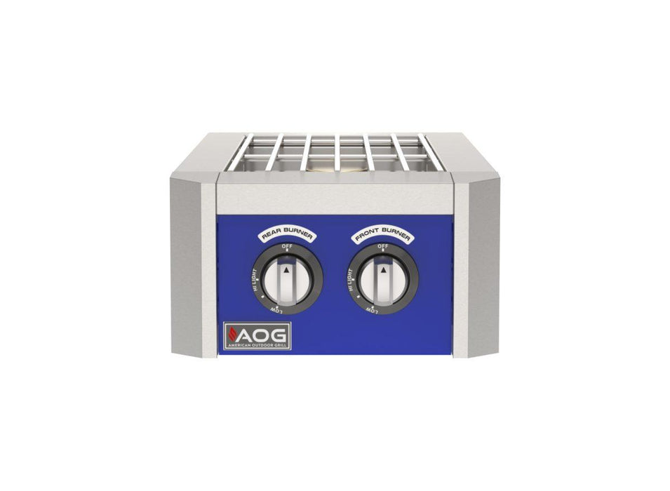AOG double side burner with Founders Blue accent color panel