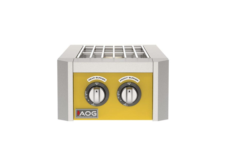 AOG double side burner with Torchlight Yellow accent color panel