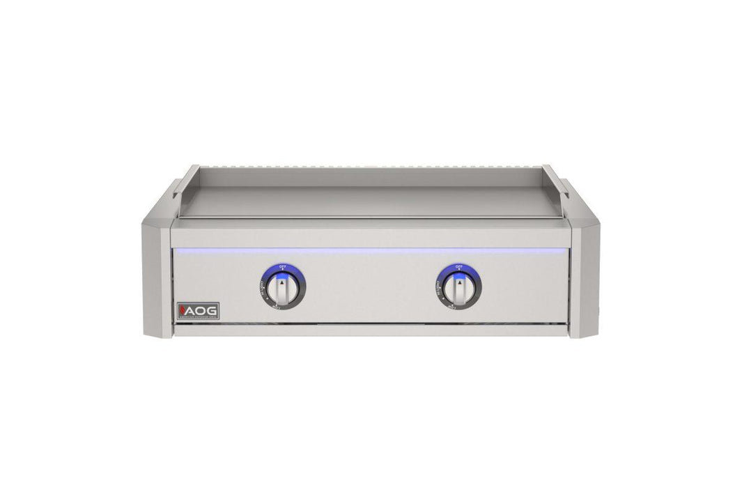 AOG L-Series built-in griddle front view, lid off