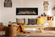 Symmetry Bespoke installed in a living room with Birch log set (50" model shown)
