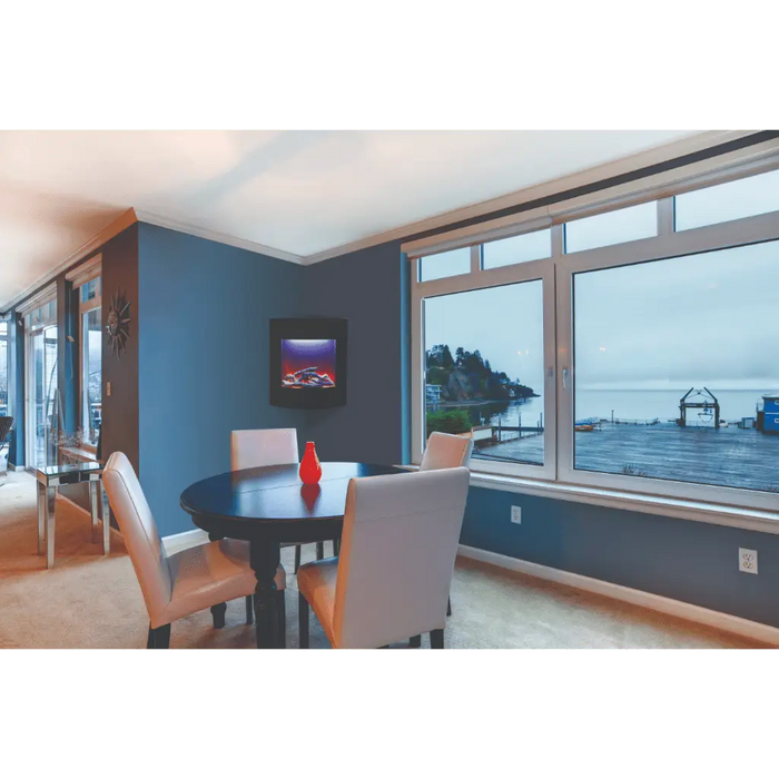 Amantii 24" Zero Clearance Electric Fireplace with Black Glass Surround and Log Set Amantii