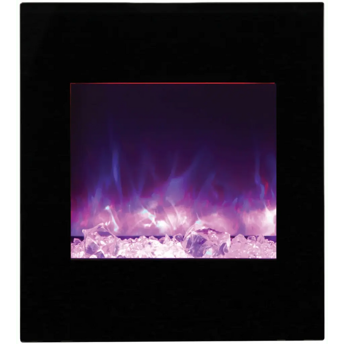 Amantii 24" Zero Clearance Electric Fireplace with Black Glass Surround and Log Set Amantii