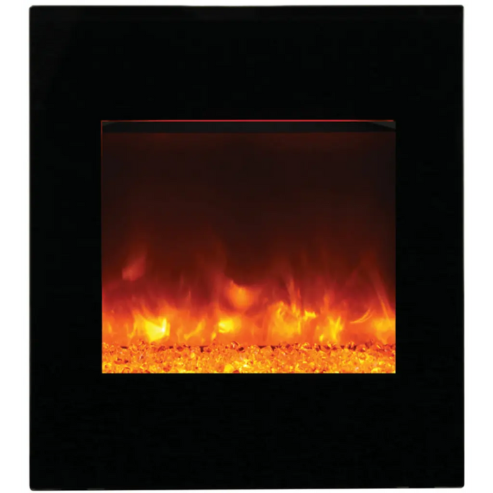 Amantii 24" Zero Clearance Electric Fireplace with Black Glass Surround and Log Set Amantii