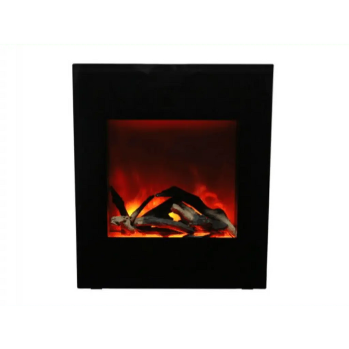Amantii 24" Zero Clearance Electric Fireplace with Black Glass Surround and Log Set Amantii