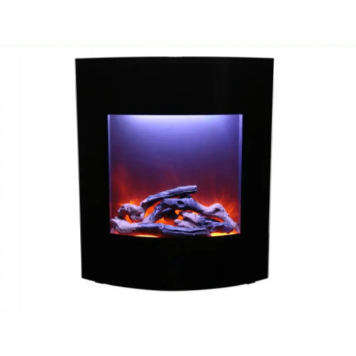 Amantii 24" Zero Clearance Electric Fireplace with Black Glass Surround and Log Set Amantii